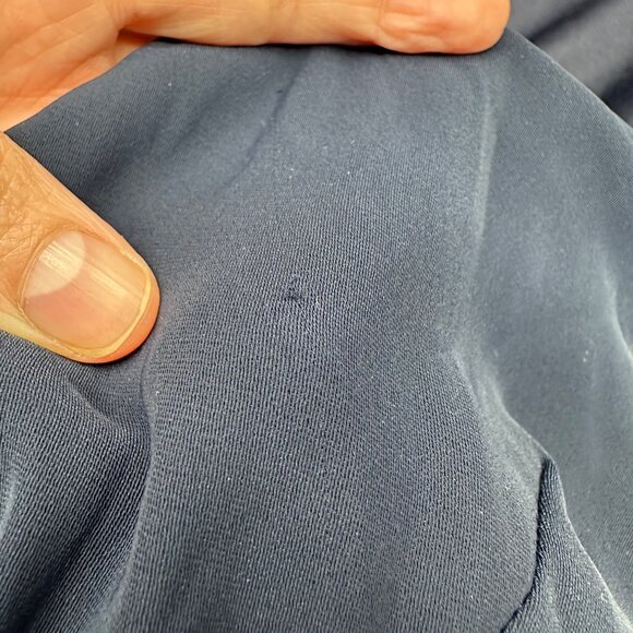 Navy Blue Sleeveless Dress Size 6 Lauren Ralph Lauren Womens Mid Length Ruffle - Picture 6 of 10